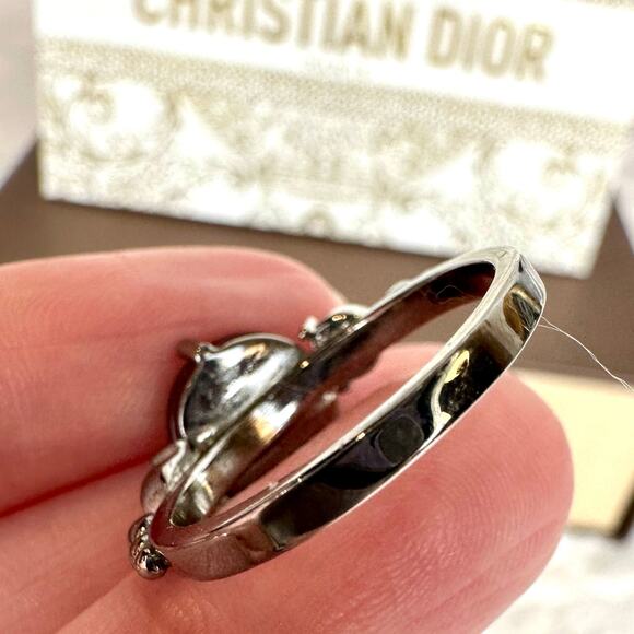 Dior Amber, Rhinestones and Silver Vintage Rare RING Beautiful! U.S.7.5 size - Picture 6 of 11
